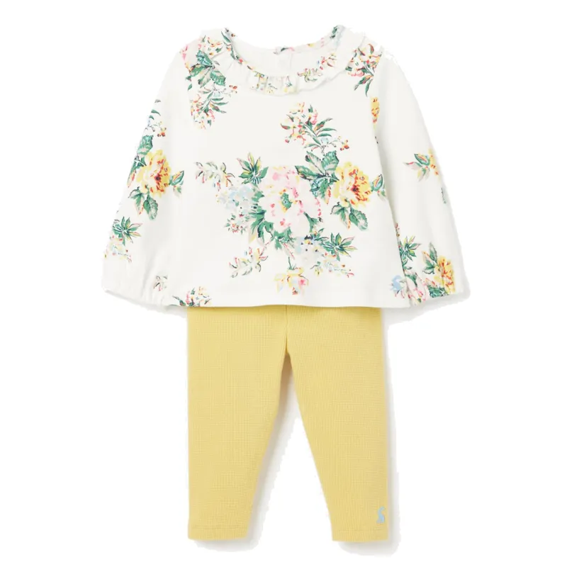 Joules Posie Waffle Legging Set - Floral White 